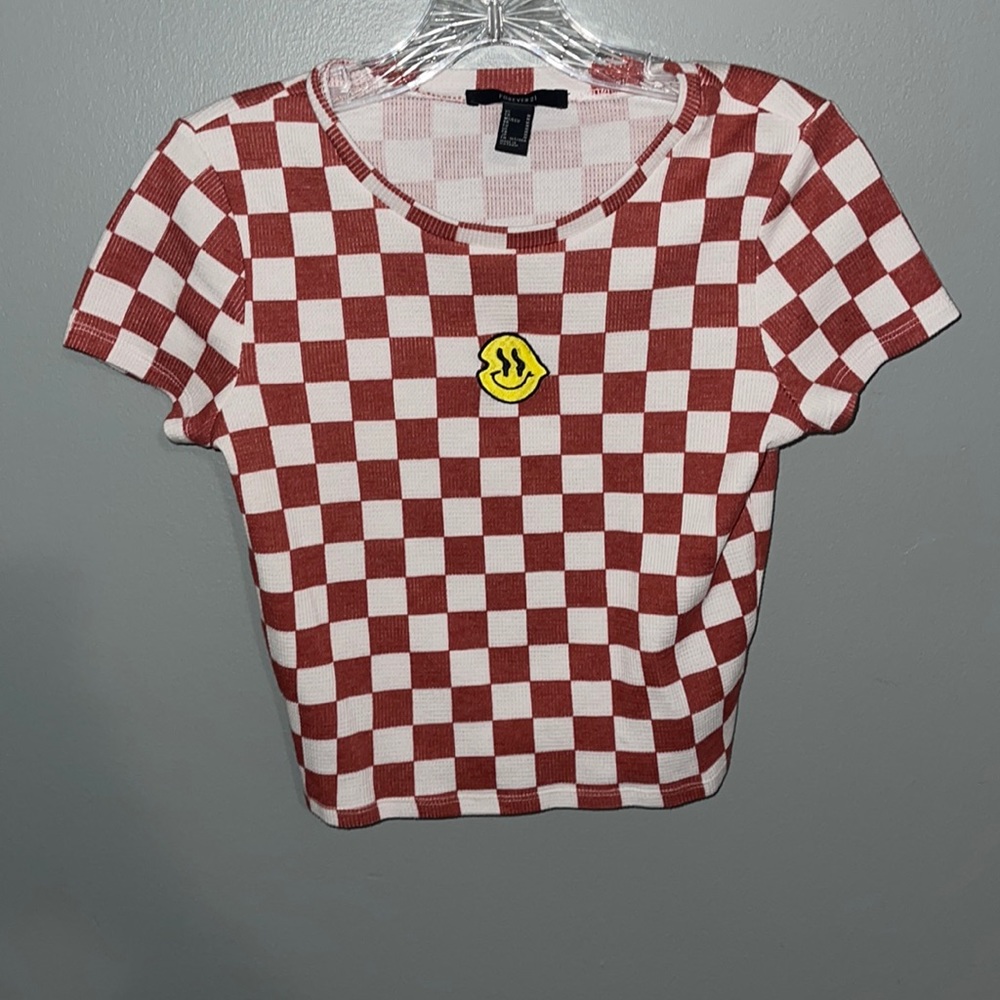 Checkered Smiley Tee